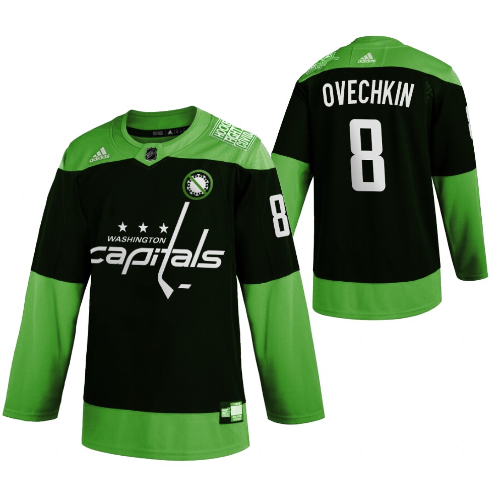 Washington Capitals #8 Alexander Ovechkin Men Adidas Green Hockey Fight nCoV Limited NHL Jersey